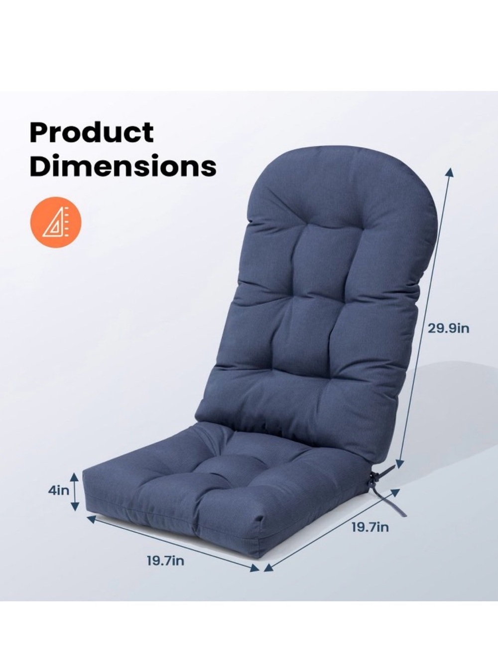 Plush Tufted outdoor Chair Cushion Navy Blue Adirondack chair, rocking chair